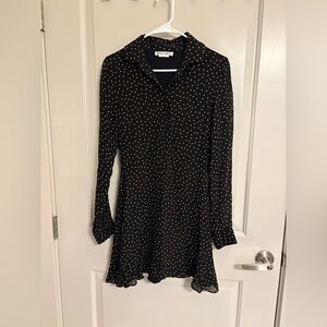 Reformation Lady Dress Monti Polka Dot Print Long Sleeve Mini Size 2